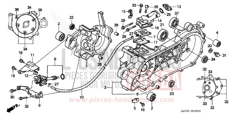 KURBELGEHAEUSE/OELPUMPE von CB1300 Super Bold'or ABS PEARL CRYSTAL WHITE (NH193) von 1995